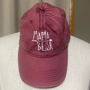 Mama bear mauve & white adjustable ball cap hat